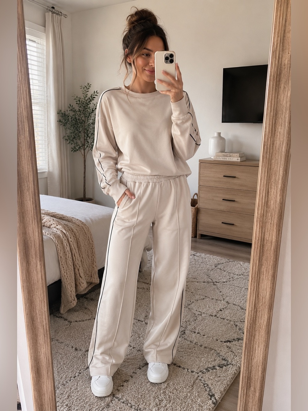Cozy Cream Lounge Set — Sweatshirt & Joggers